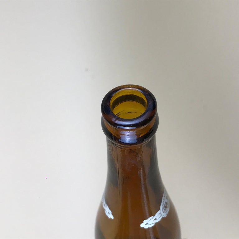 1950s Vintage Italian Birra Italia Beer Brown Glass Bottle Made in Milan For Sale 9