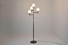 1950er Vintage Italian Lamp aus Messing und Marmor im Stil von Angelo Lelii