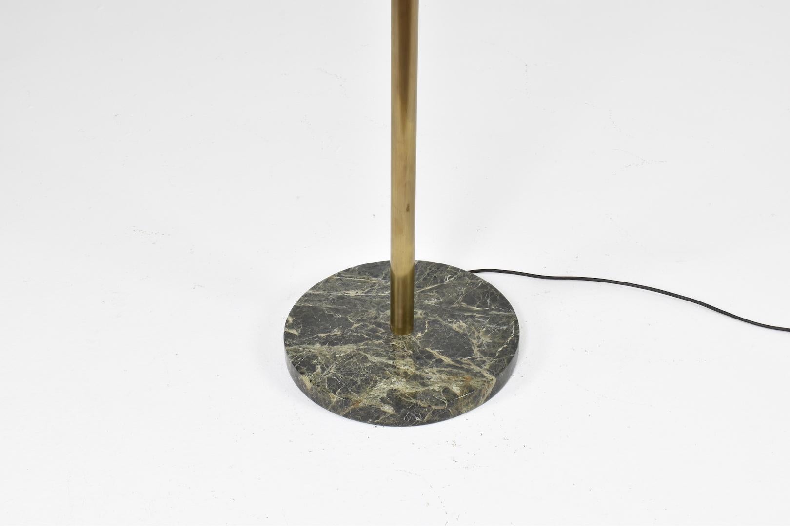 1950s Vintage Italian Brass & Marble Floor Lamp in the Style of Angelo Lelii For Sale 3