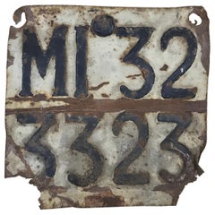 1950s Vintage Italian Enamel Metal License Plate from Milan