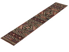 1950s Vintage Kilim Runner in Red with Beige Tribal Patterns by Rug & Kilim