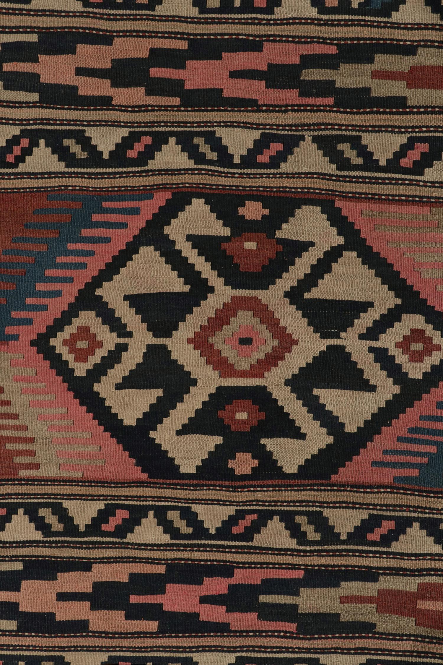 1950s Vintage Kilim Runner in Red with Beige Tribal Patterns by Rug & Kilim In Good Condition In Long Island City, NY
