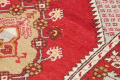 Vintage Kirsehir Rug in Red and Gold with Geometric Medallion - Rug & Kilim