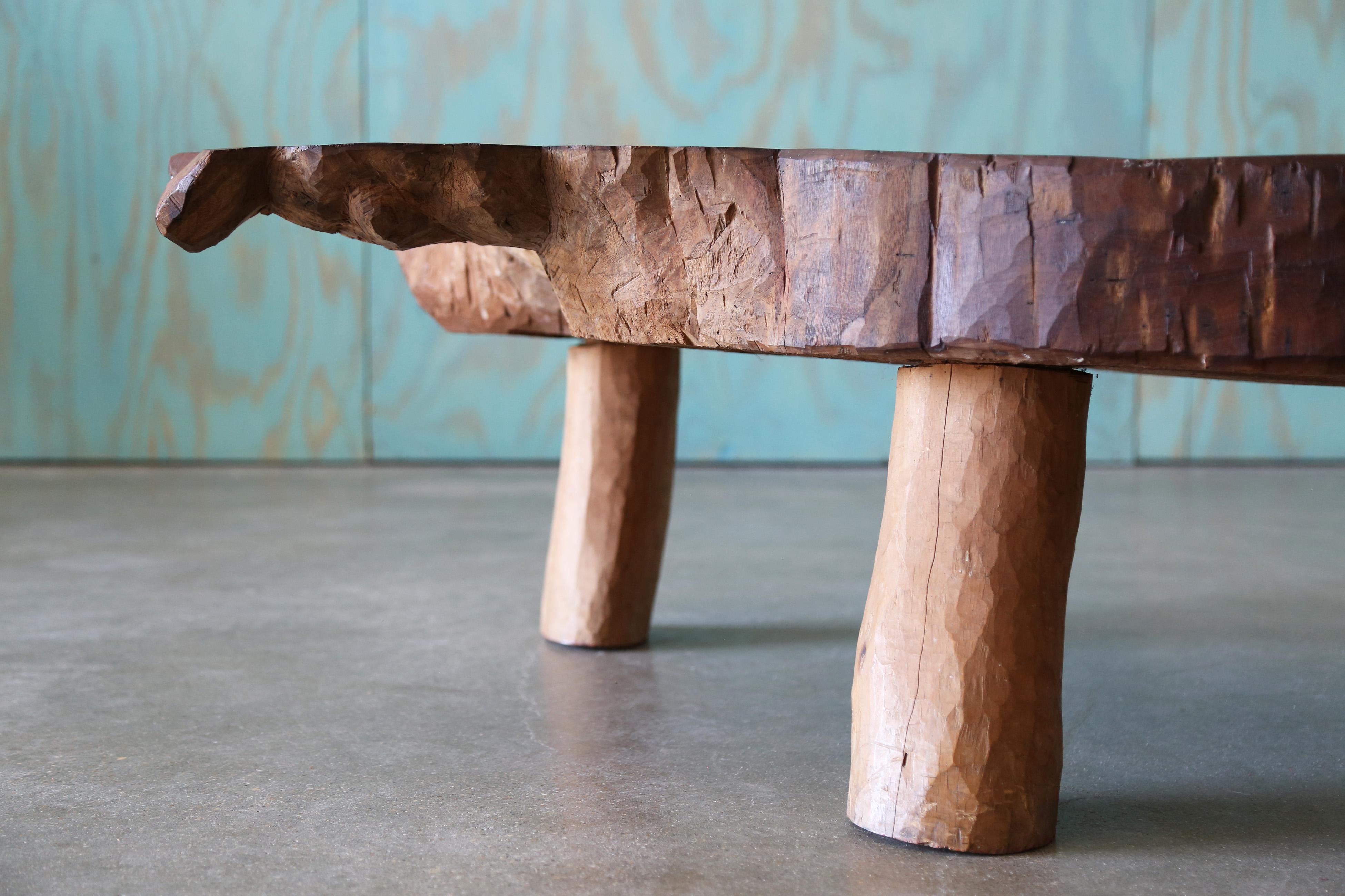 1950s Vintage Live Edge Slab Walnut designer mid century Coffee Table For Sale 5