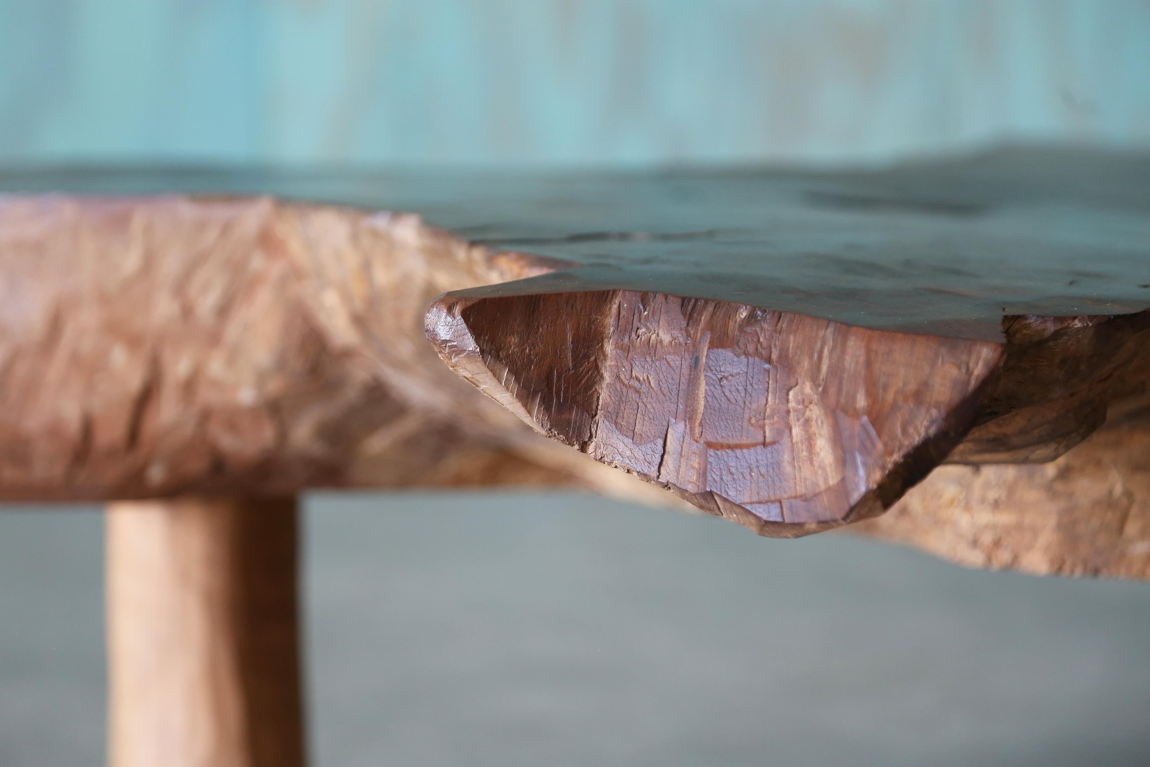 1950s Vintage Live Edge Slab Walnut designer mid century Coffee Table For Sale 6