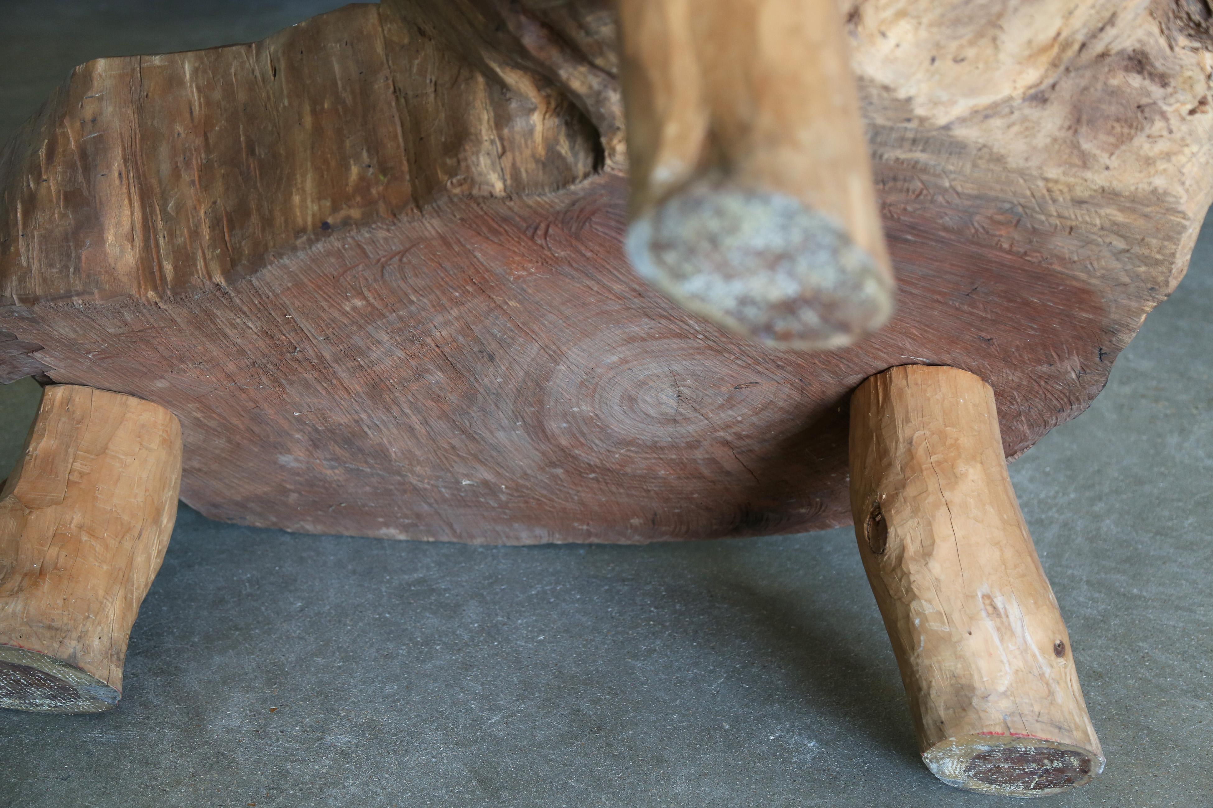 1950s Vintage Live Edge Slab Walnut designer mid century Coffee Table For Sale 9