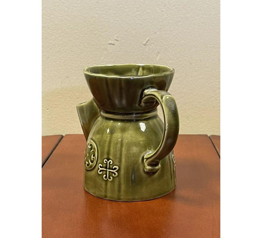 Ceramic 1950's Vintage Lord Nelson Olive Green Pottery Shaving Scuttle Jug