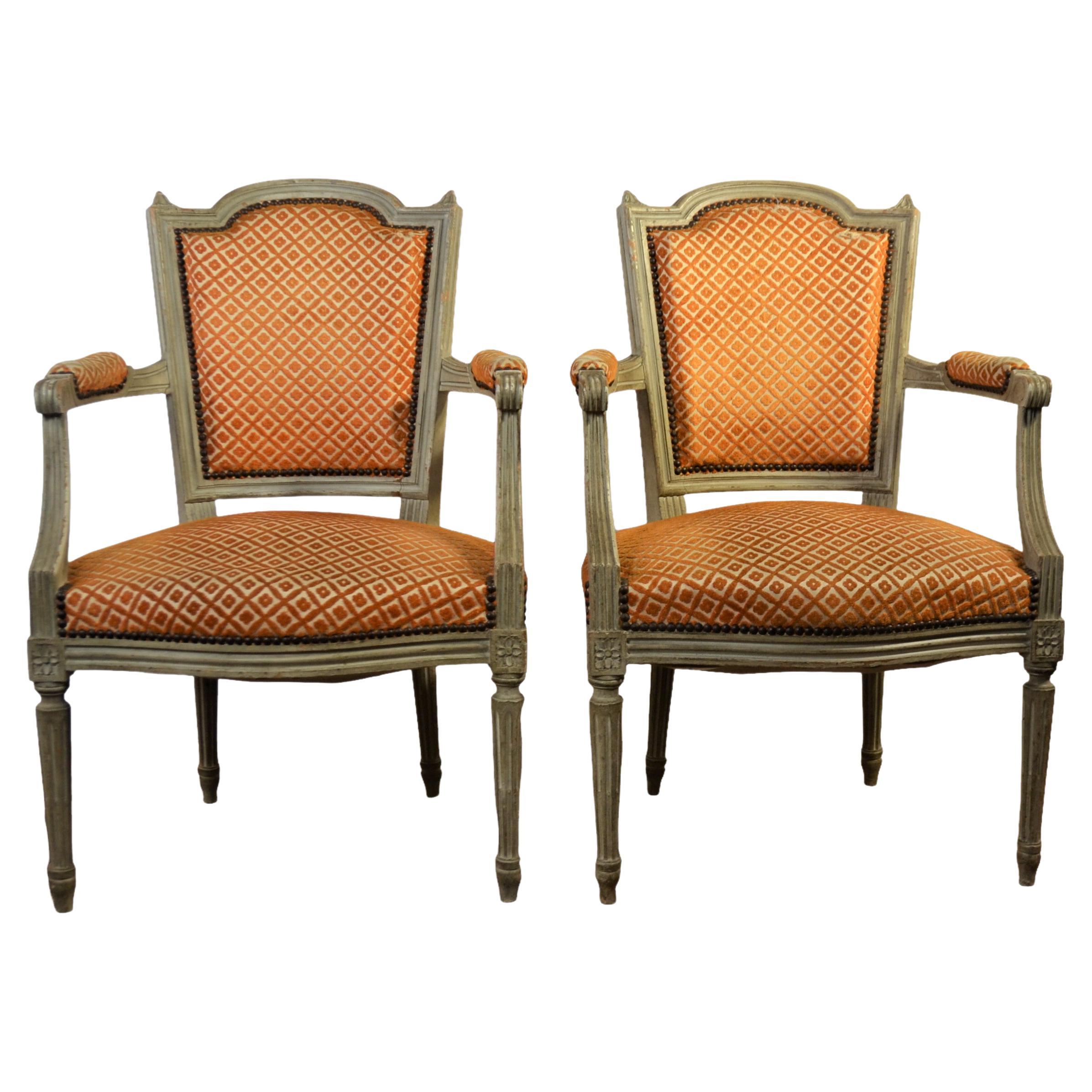 Louis XVI Style Armchairs Set of 2