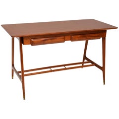 1950s Vintage Mahogany Italian Desk or Writing Table