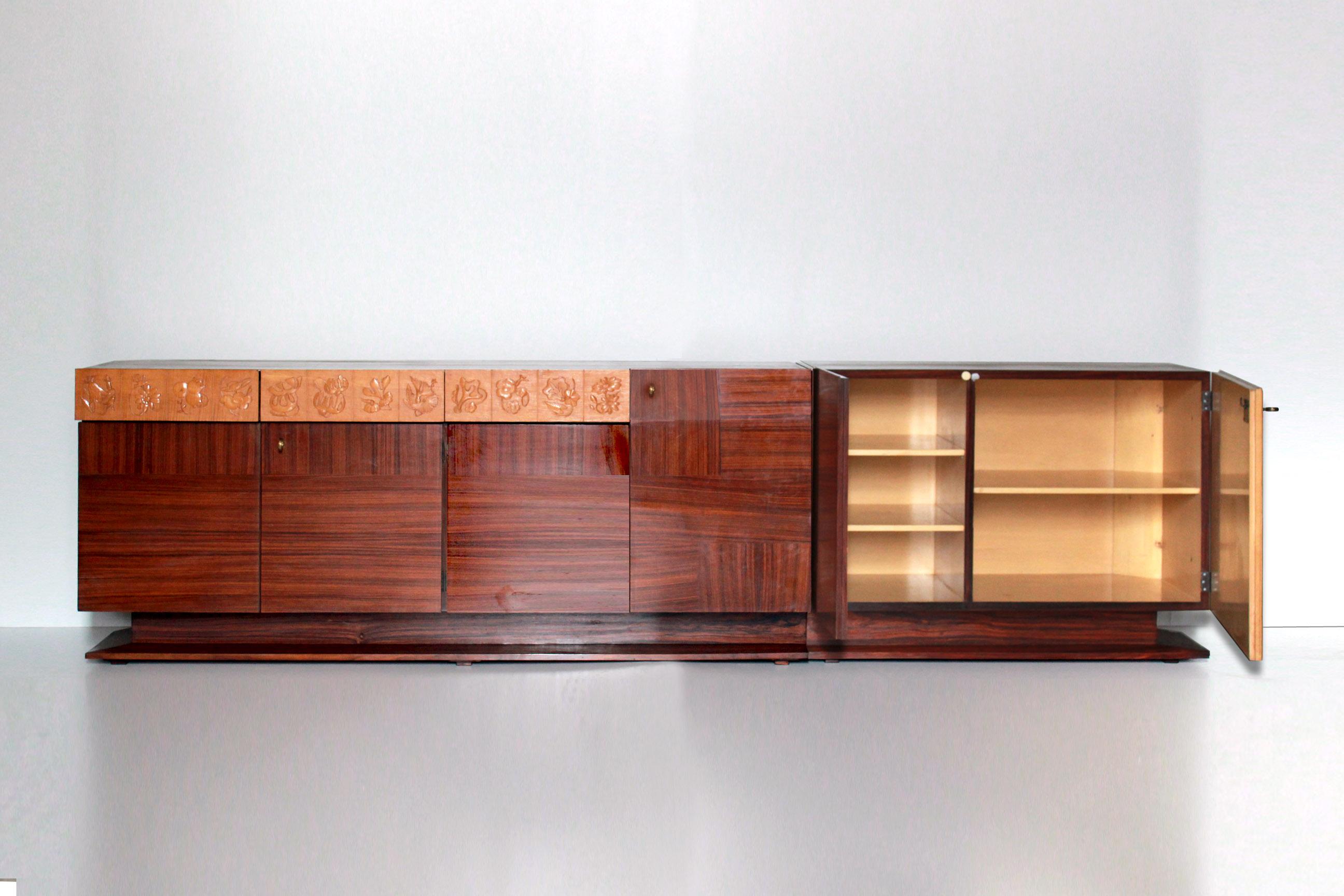 A rare 1950s vintage long sideboard (284cm) produced by iconic italian manufacturer 