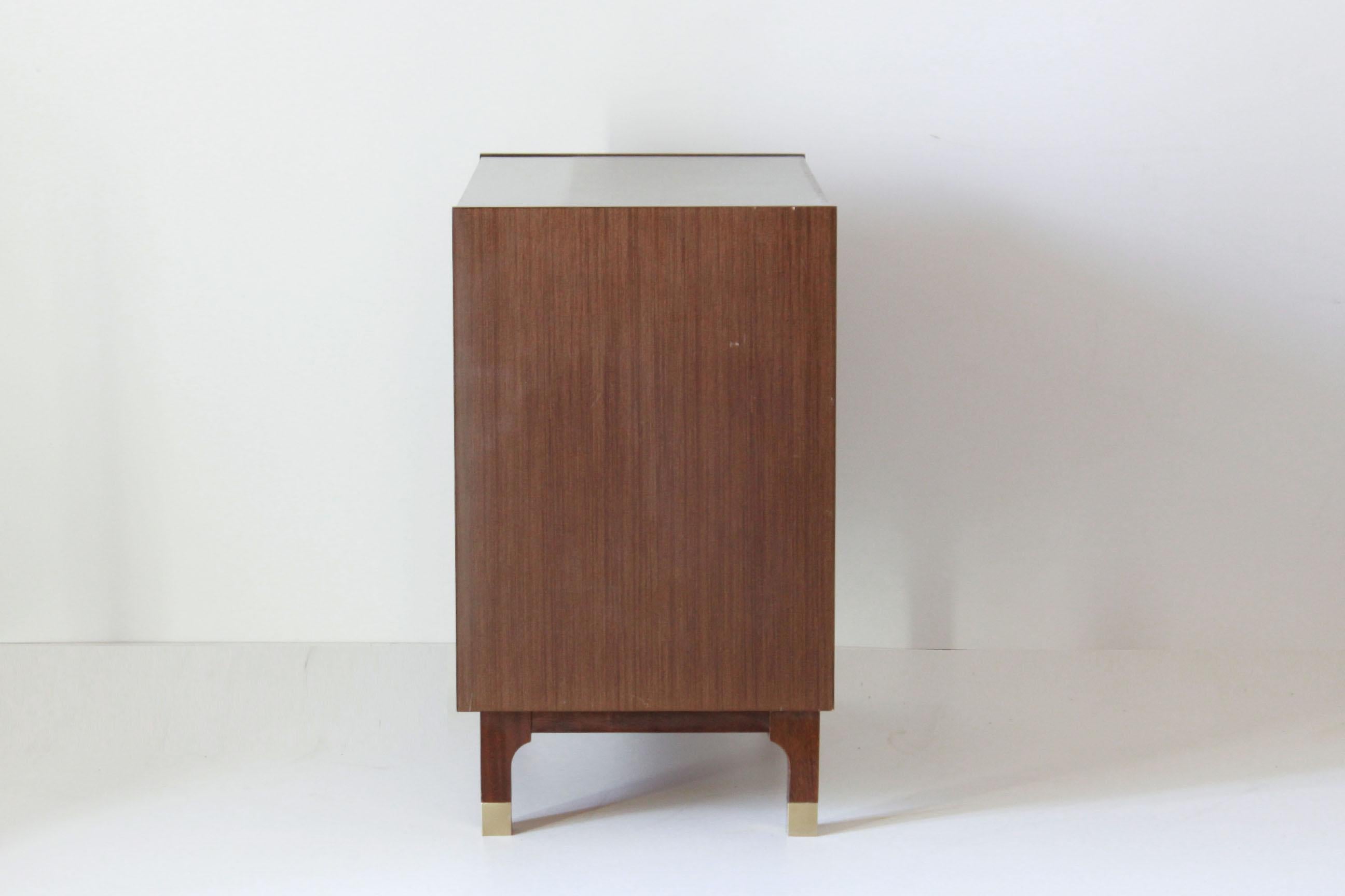 1950s Vintage Wood and Brass scandinavian Sideboard 4