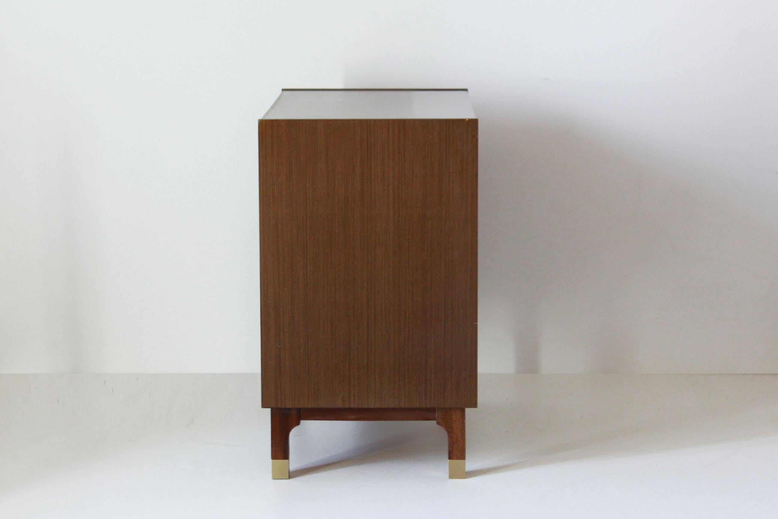 1950s Vintage Wood and Brass scandinavian Sideboard 2