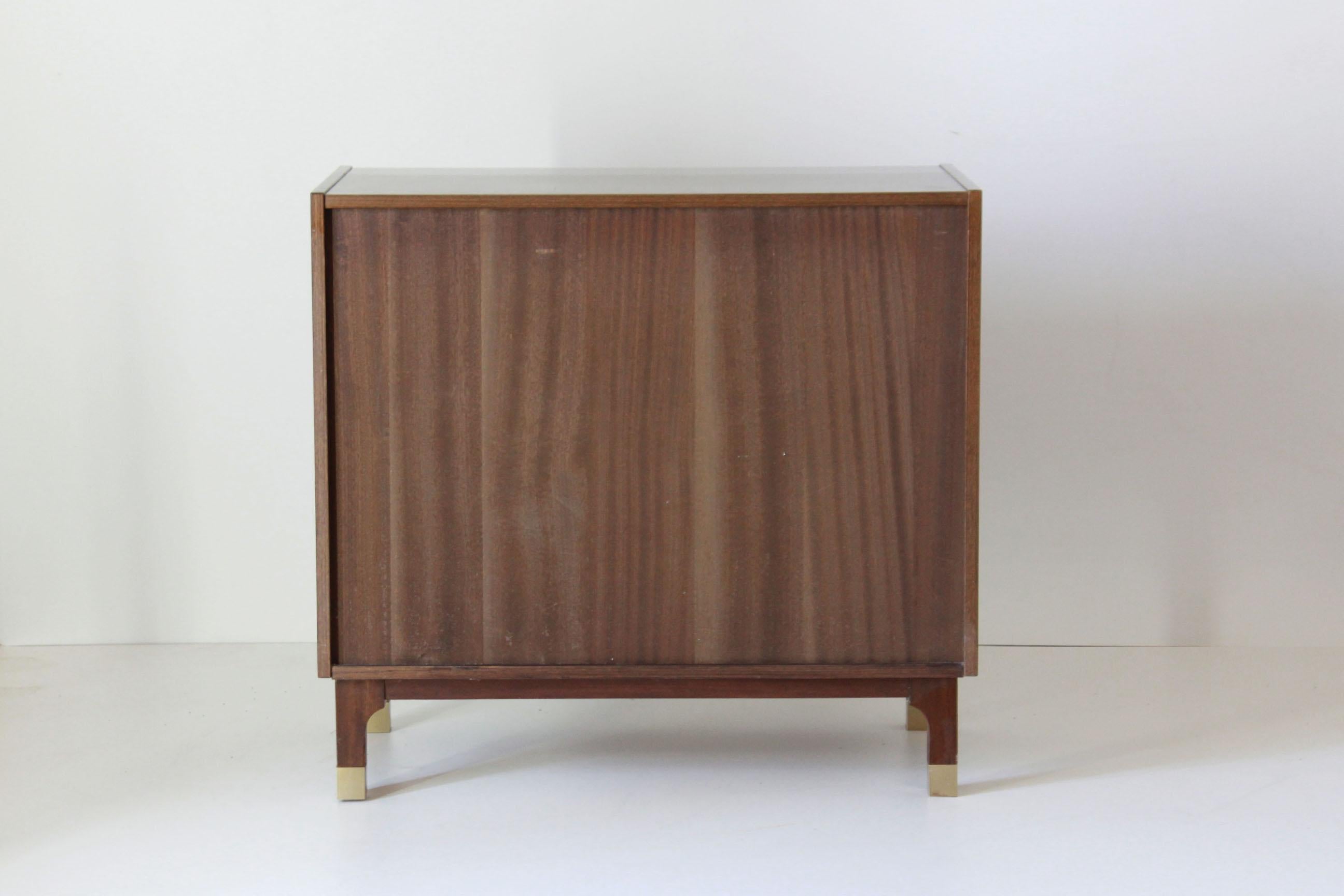 1950s Vintage Wood and Brass scandinavian Sideboard 3