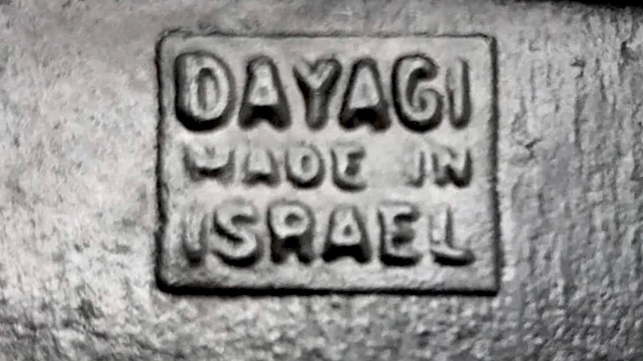20ième siècle 1950s Vintage Mid Century Art Deco Verdigris Sculptural Modern Menorah Israel