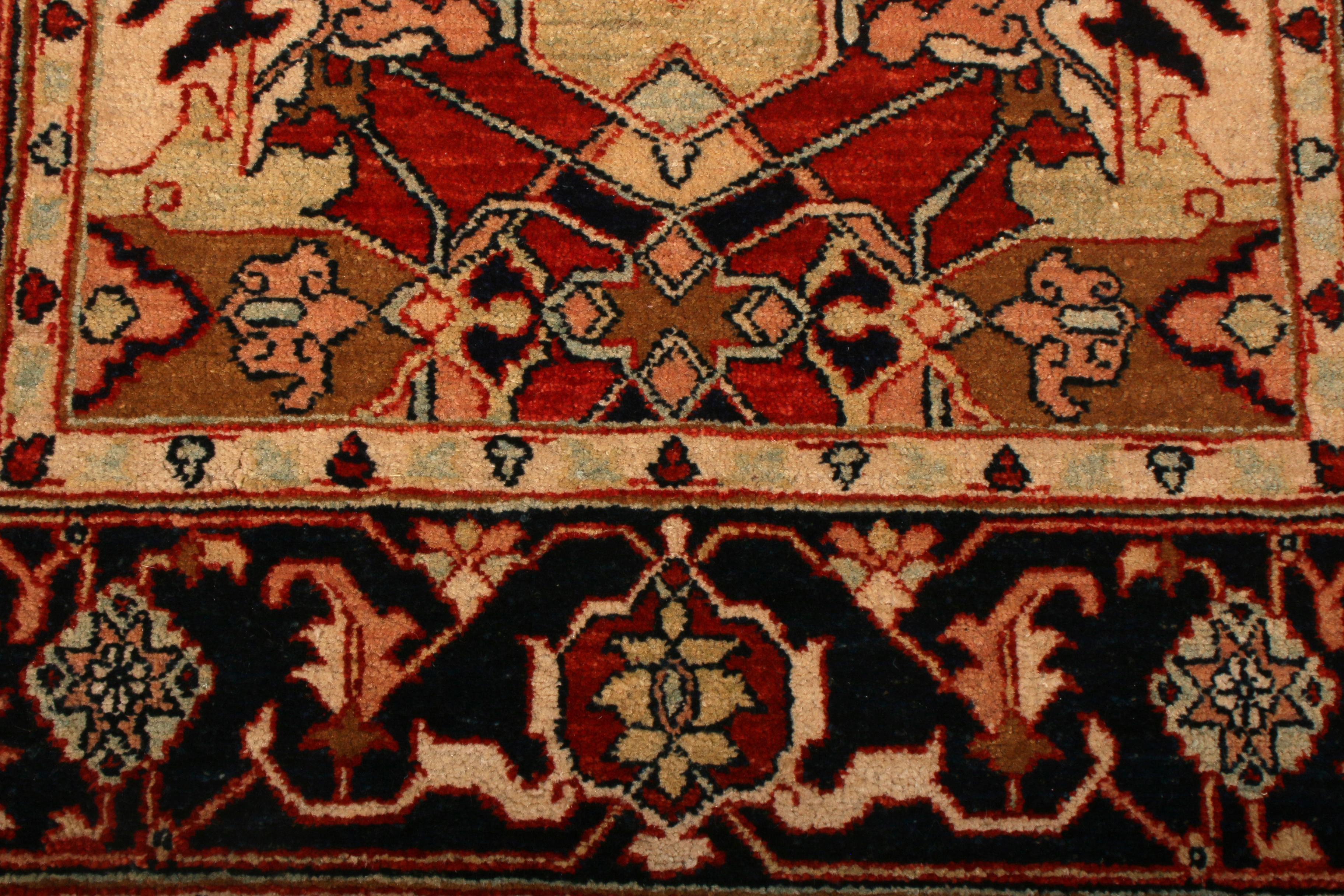 Islamic Contemporary Rug Brown Red & Pink Classic Floral Pattern by Rug & Kilim For Sale