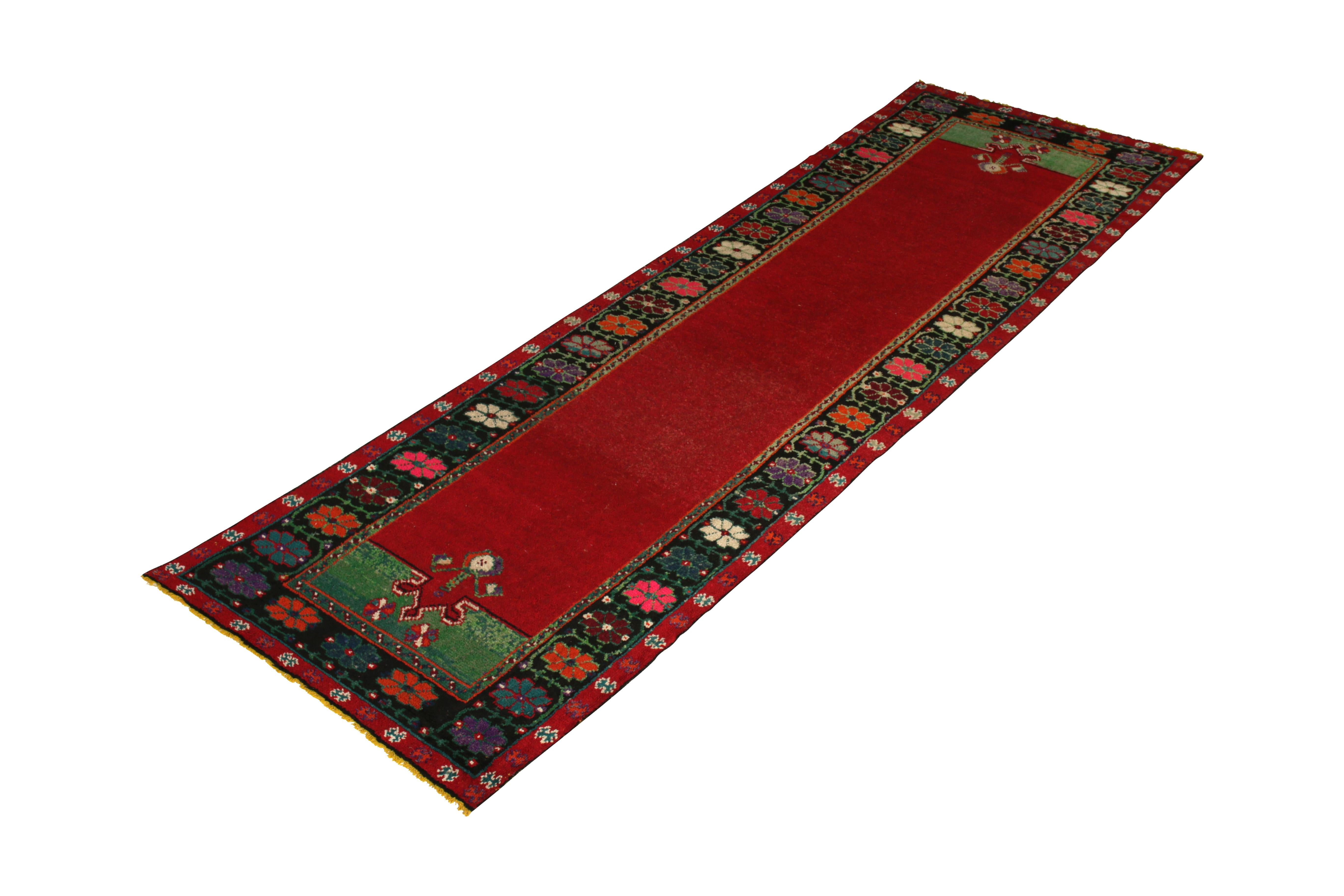 1950s Vintage Midcentury Gabbeh Runner Red Arts and Crafts Rug by Rug ...