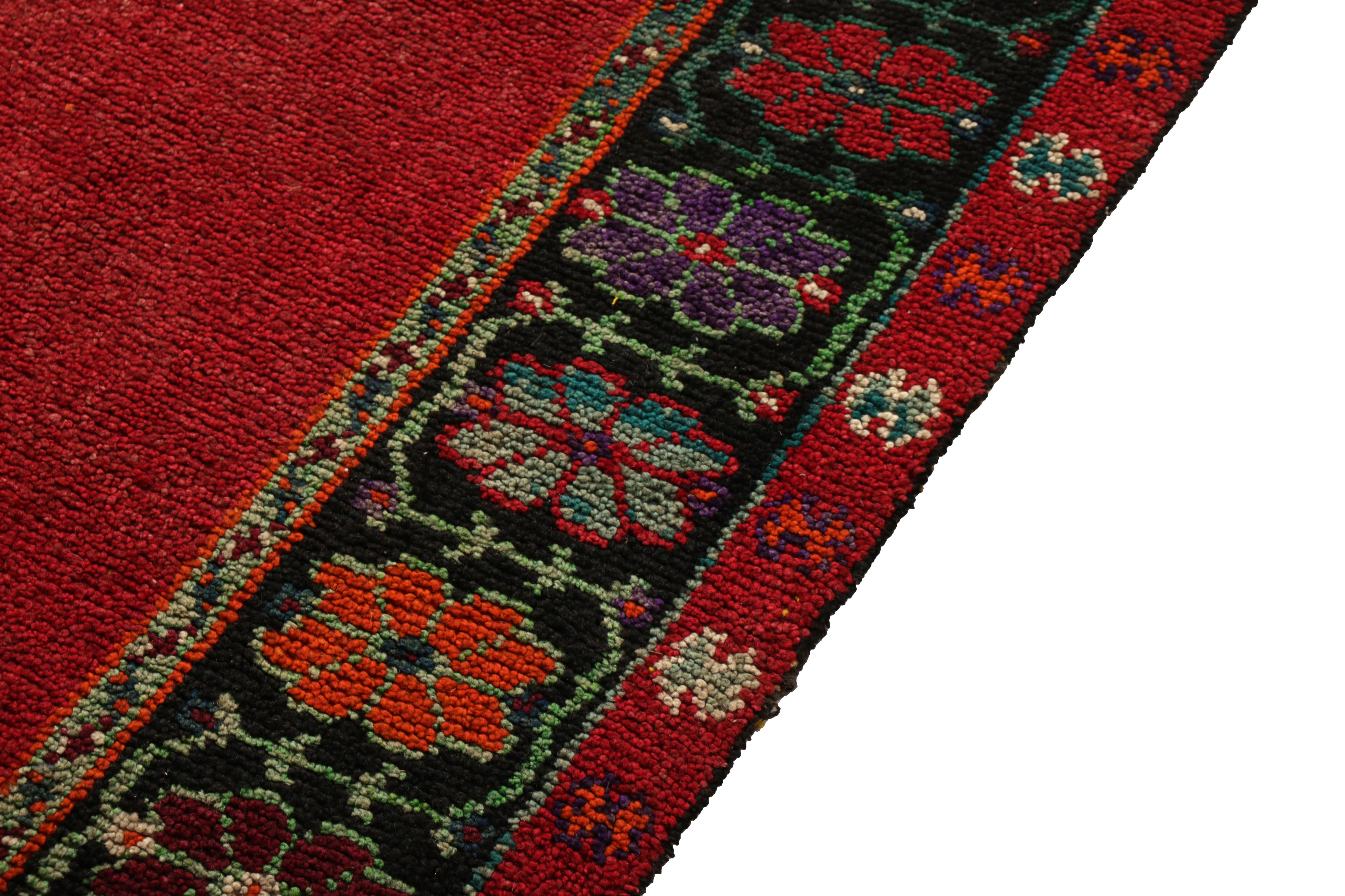 1950s Vintage Midcentury Gabbeh Runner Red Arts and Crafts Rug by Rug ...