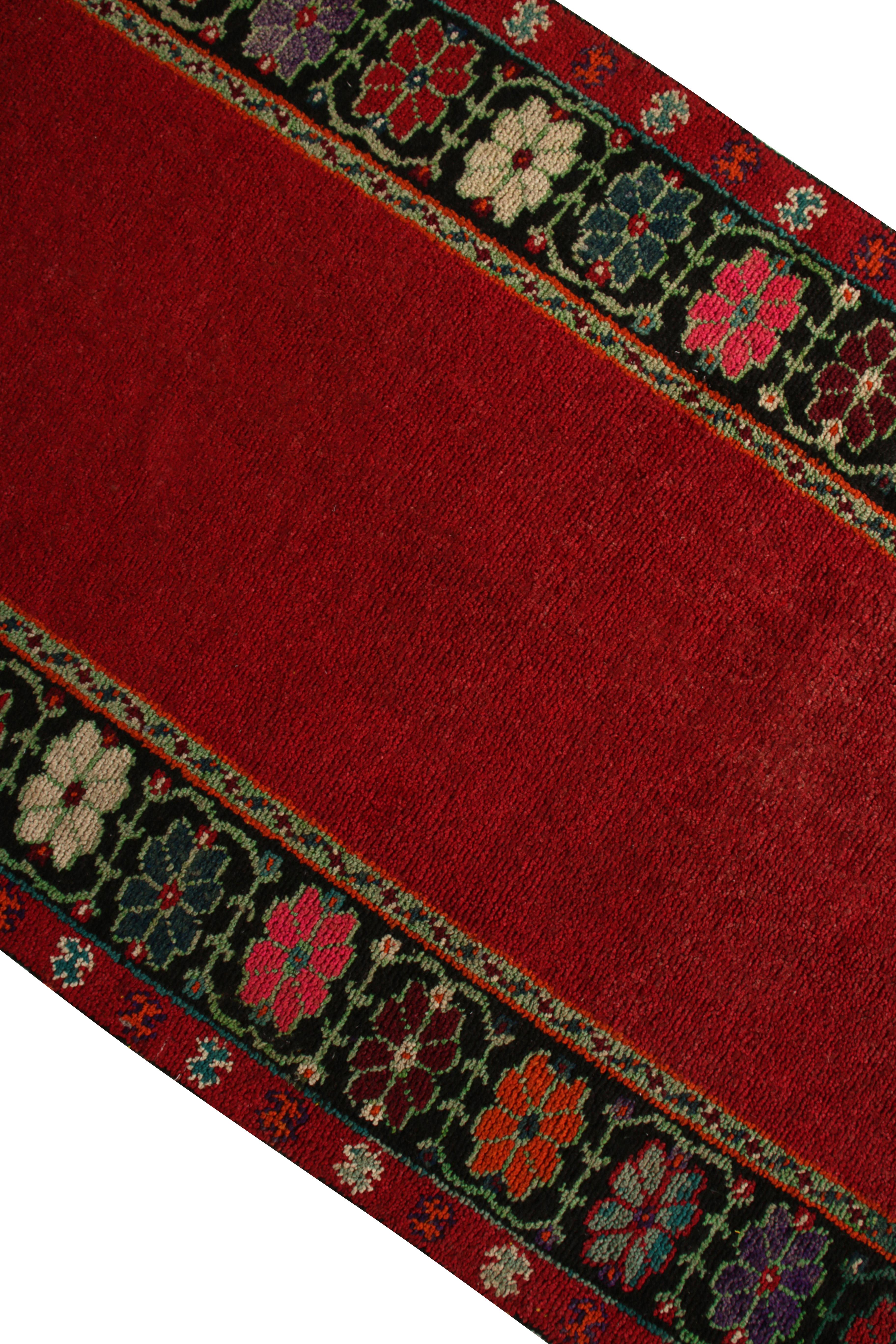 1950s Vintage Midcentury Gabbeh Runner Red Arts and Crafts Rug by Rug ...
