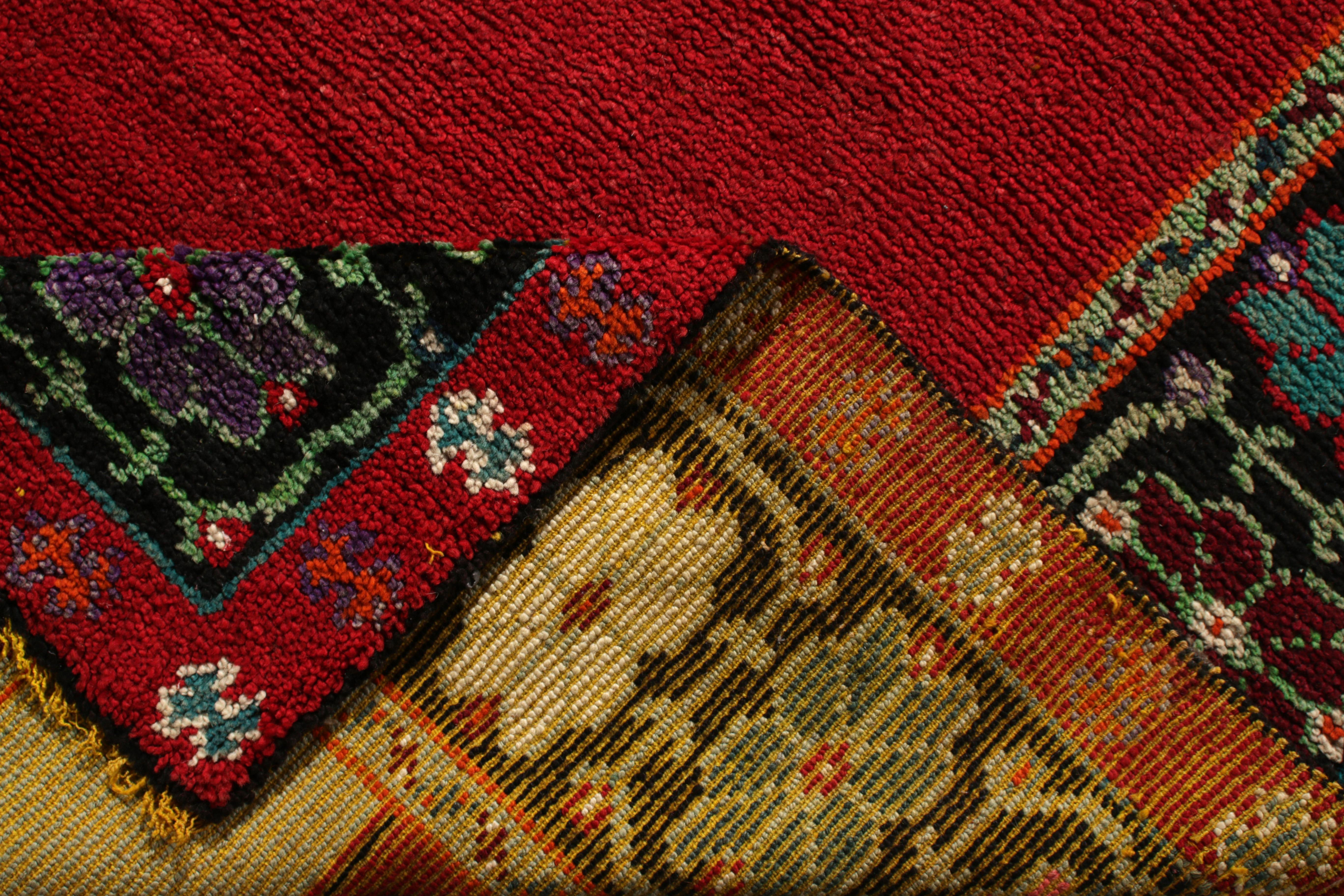 1950s Vintage Midcentury Gabbeh Runner Red Arts and Crafts Rug by Rug ...