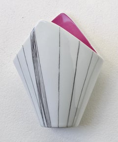 1950s Vintage Mid-Century Hans Stangl for Rosenthal Black & White Striped Vase