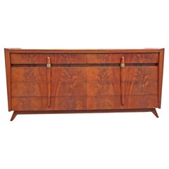 1950s Vintage Mid Century Modern Streamline Deco Long Dresser