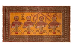 1950s Retro Midcentury Khotan Samarkand Rug Medallion Pattern by Rug & Kilim