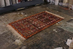 Vintage-Vase aus den 1950er Jahren im Mid-Century-Stil, braun-rot, mit Blumenmuster von Rug & Kilim