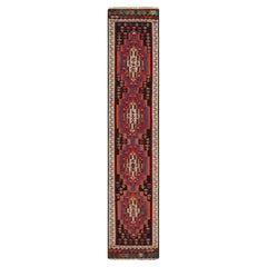 1950s Vintage Midcentury Kilim Red and Beige-Brown Persian Runner by Rug & Kilim