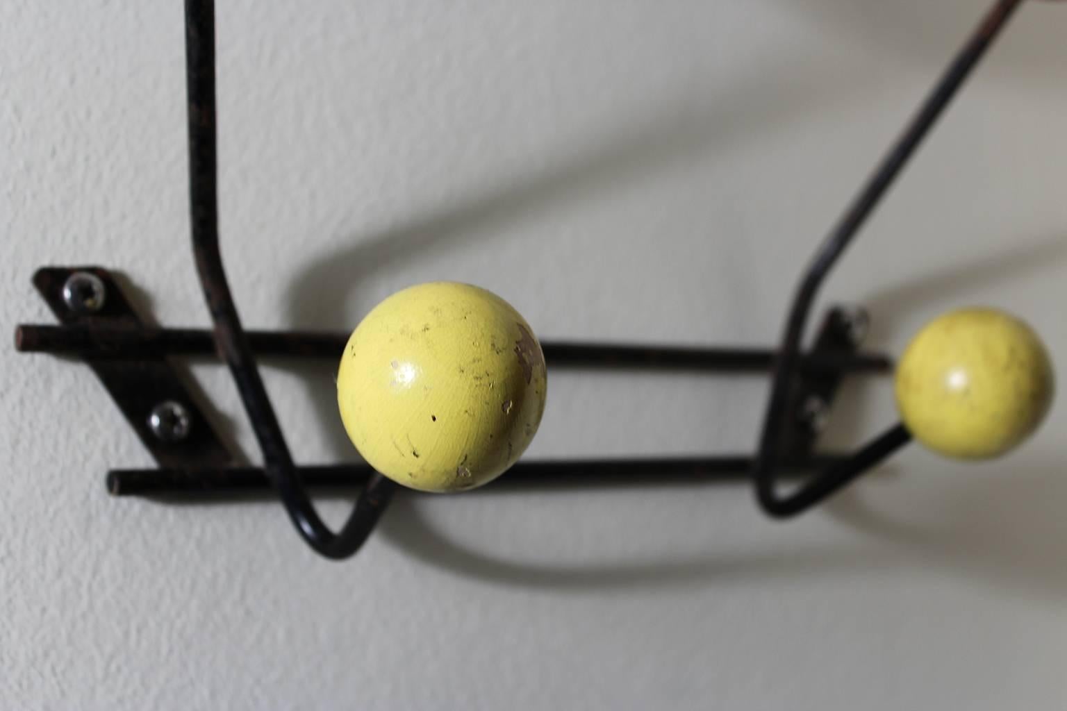 Mid-Century Modern 1950s Vintage Modernist Wall Mounted Coat Rack For Sale