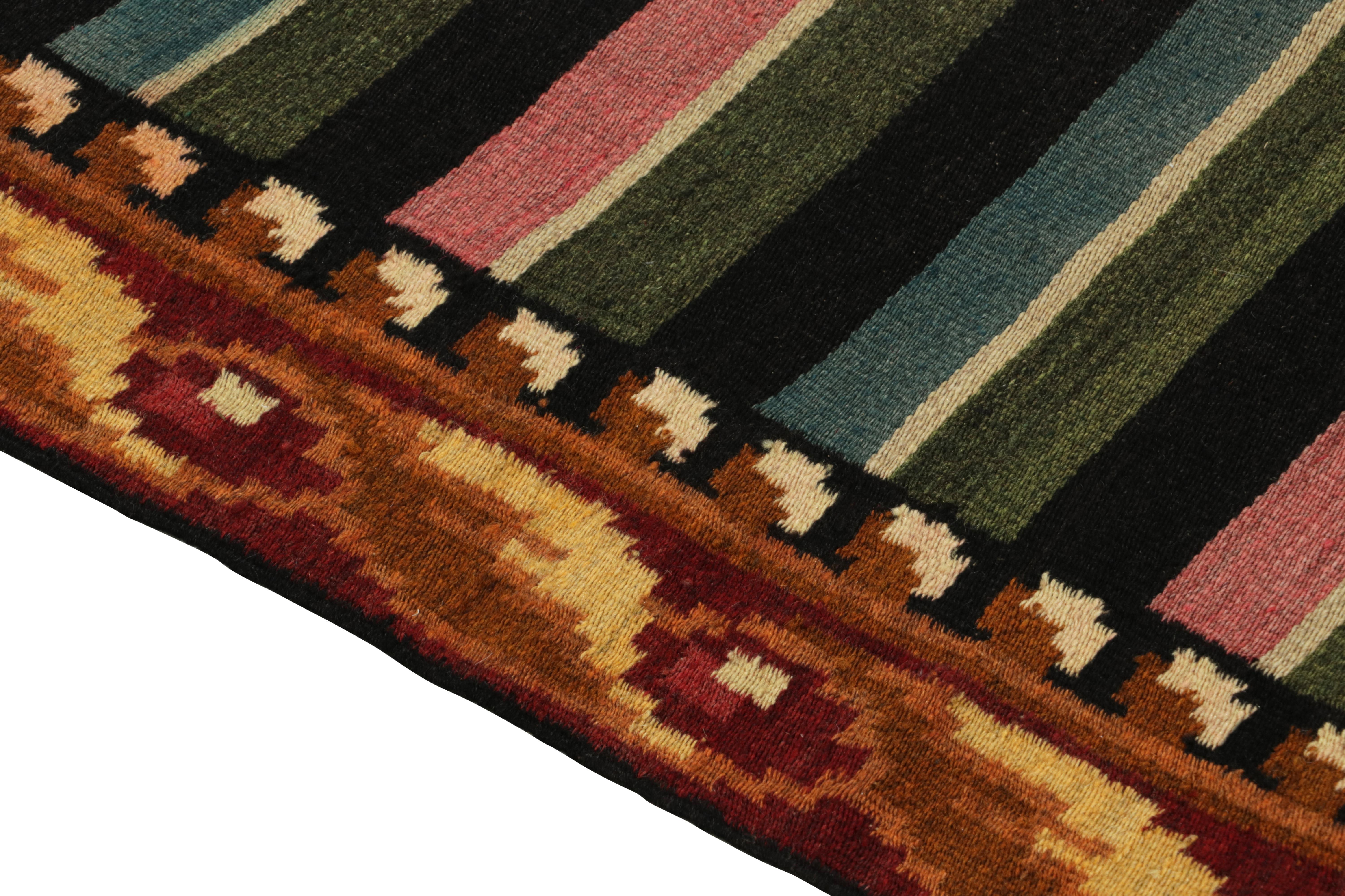 1950s Vintage Moldovian Kilim Runner in Colorful Stripes, Red by Rug & KIlim In Good Condition For Sale In Long Island City, NY