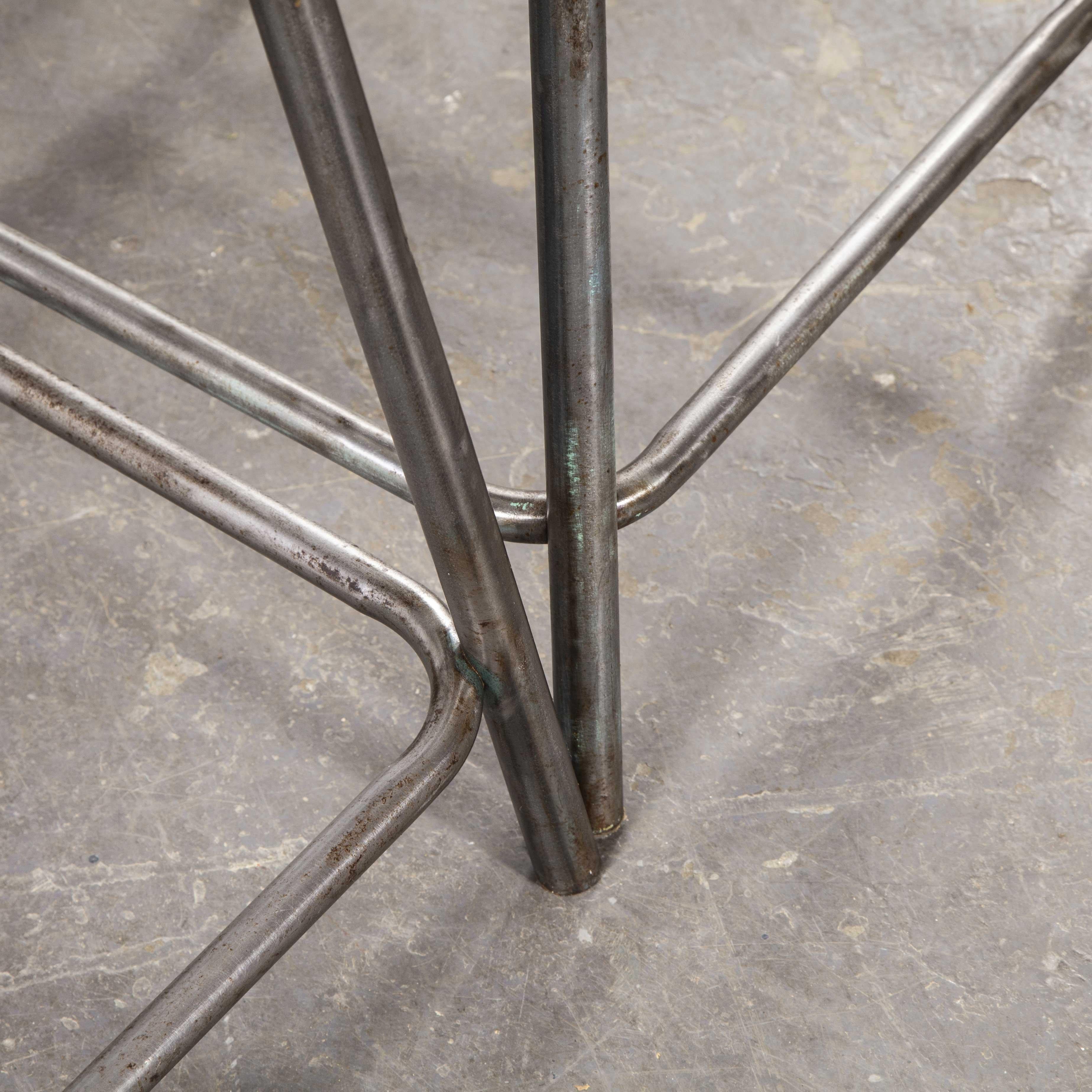 1950s Vintage Mullca Industrial French Stacking High Stools, Set of Four For Sale 1