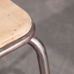 1950s Vintage Mullca Industrial French Stools Stacking High Stools:: Set of Six