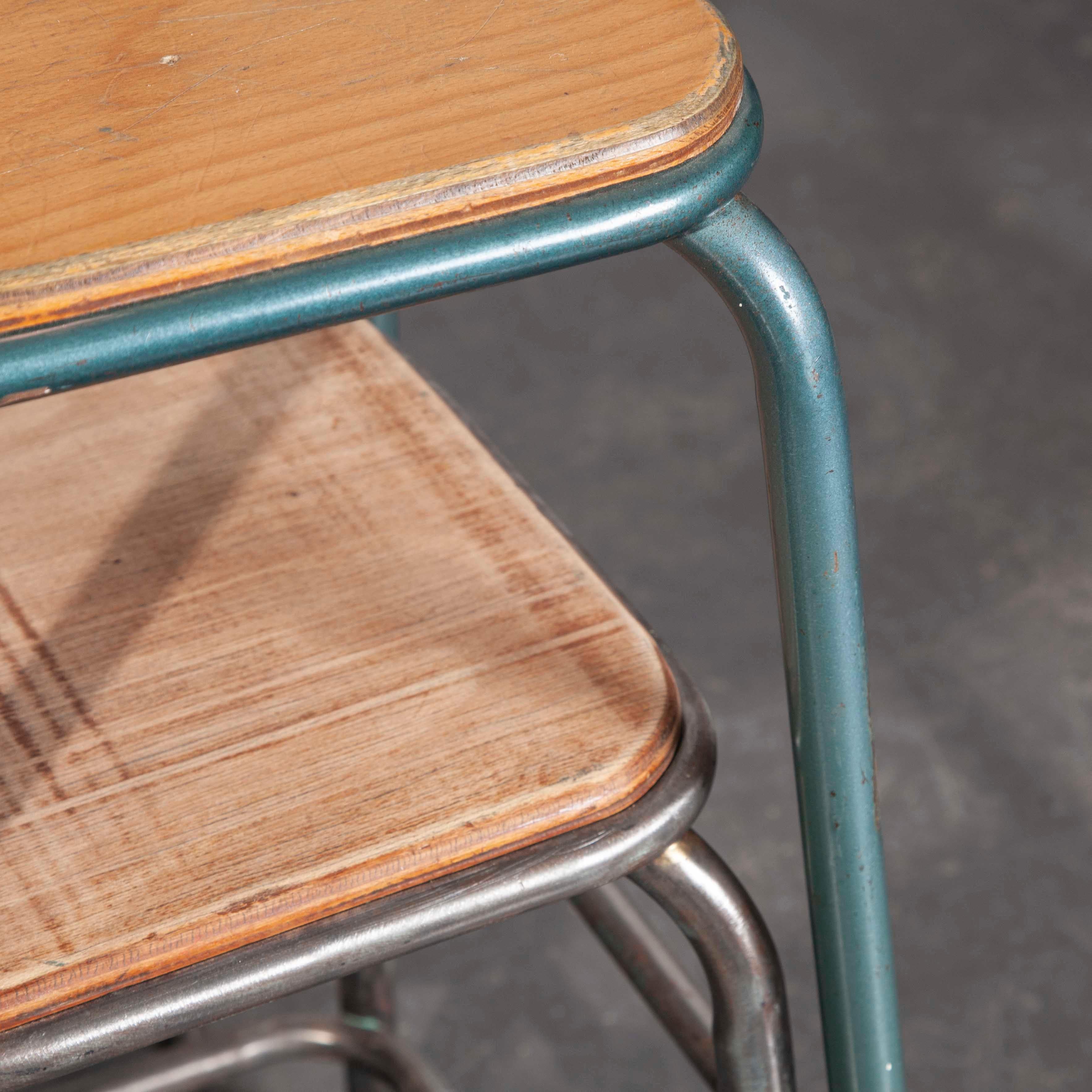 1950s vintage Mullica industrial French stacking high stools, various quantities available.
950’s vintage Mullica industrial French stacking high stools – various quantities available. We have a number of stools available and are selling them in any