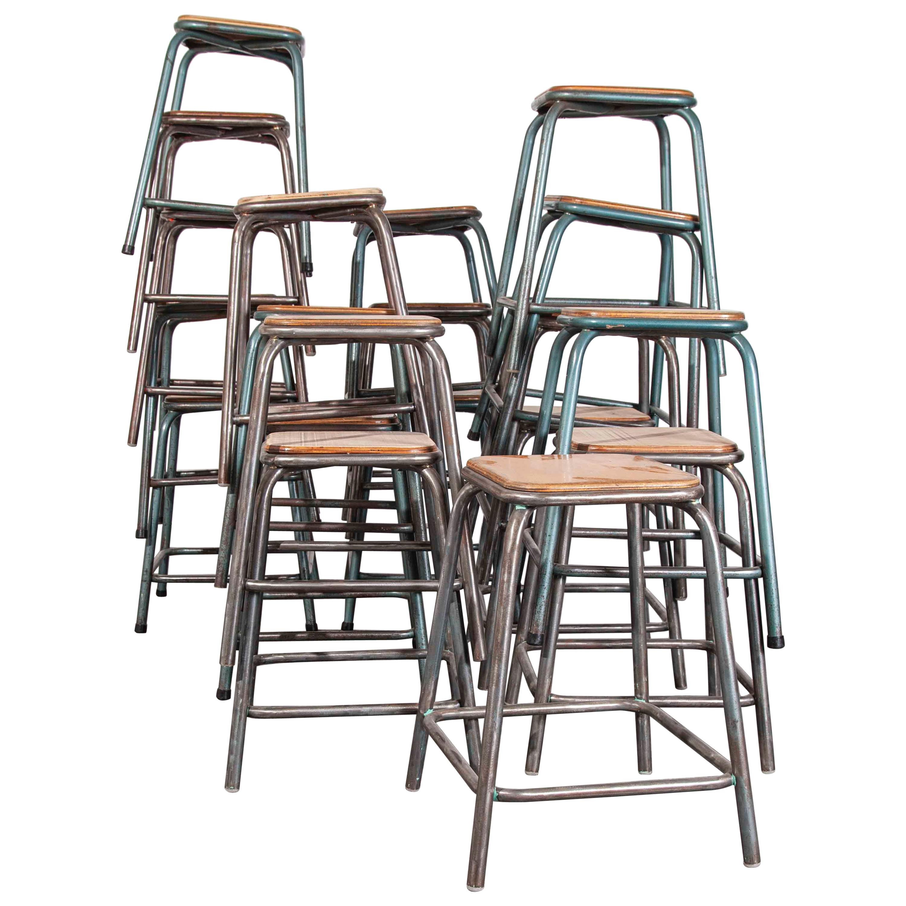 1950s Vintage Mullica Industrial French Stacking High Stools, Various Quantiti For Sale