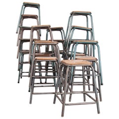 1950s Retro Mullica Industrial French Stacking High Stools, Various Quantiti