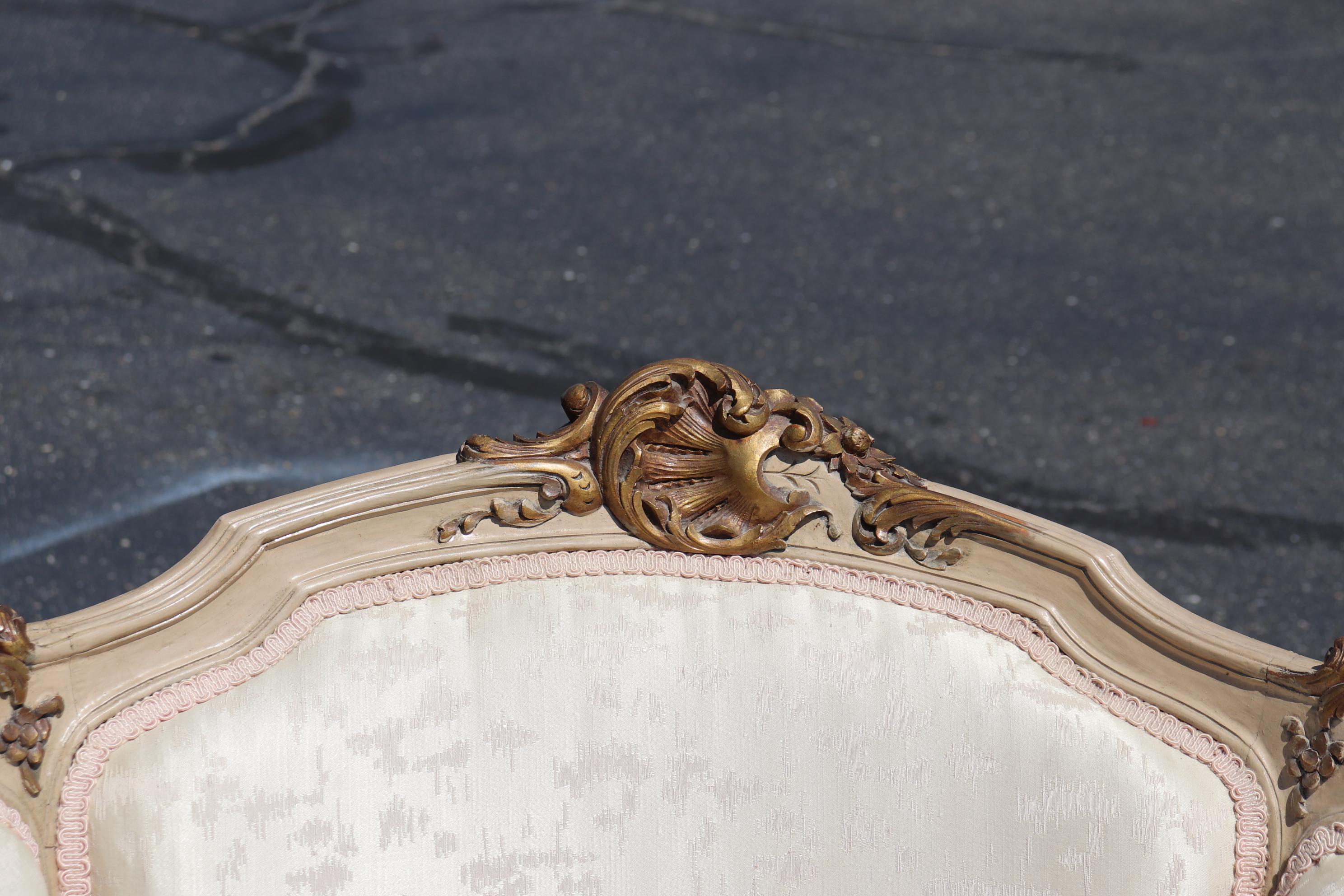 1950s Vintage Off-White Painted French Louis XV Daybed Chaise 2