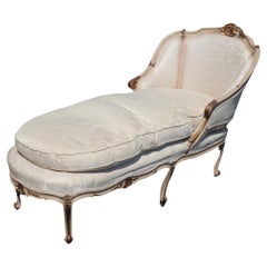1950s Vintage Off-White Painted French Louis XV Daybed Chaise
