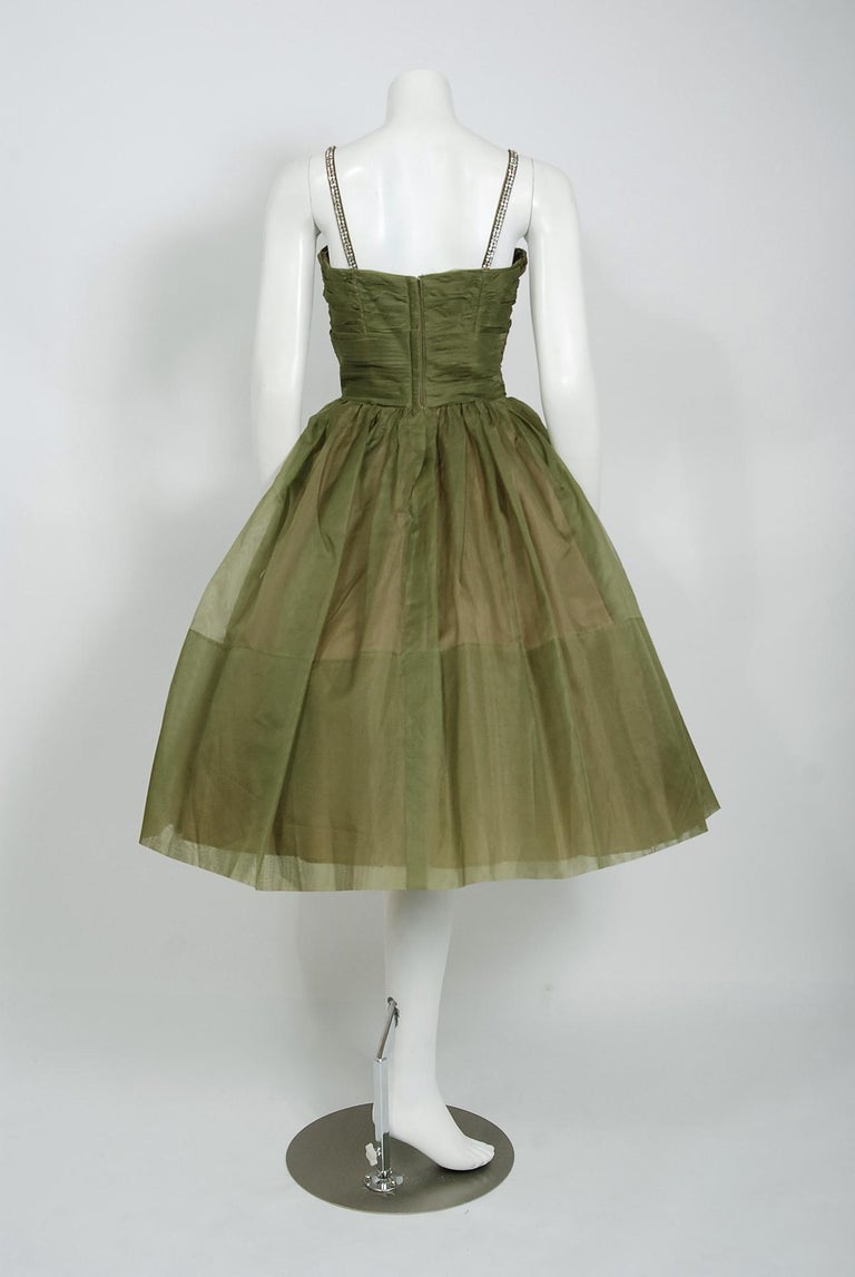 Olive green vintage dress best sale