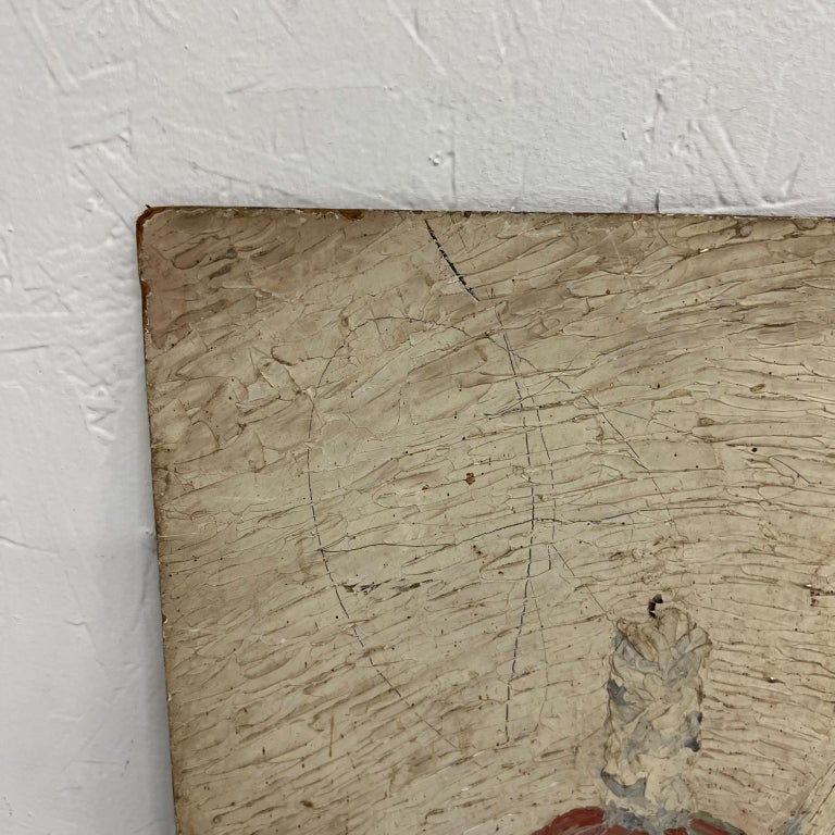 1950s Vintage Original Art Oil Painting Still Life Cup and Saucer on