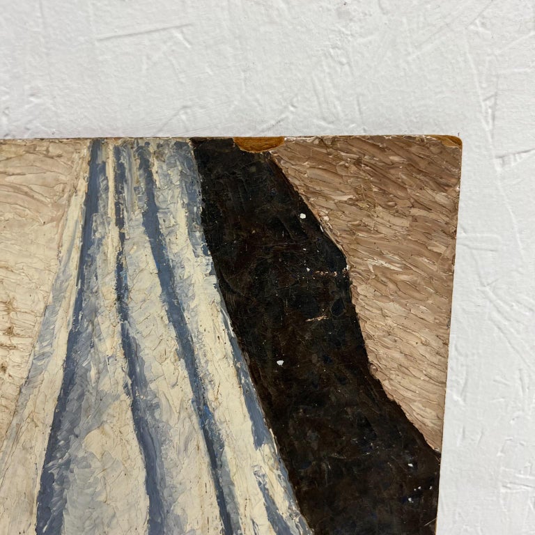 1950s Vintage Original Art Oil Painting Still Life Cup and Saucer on