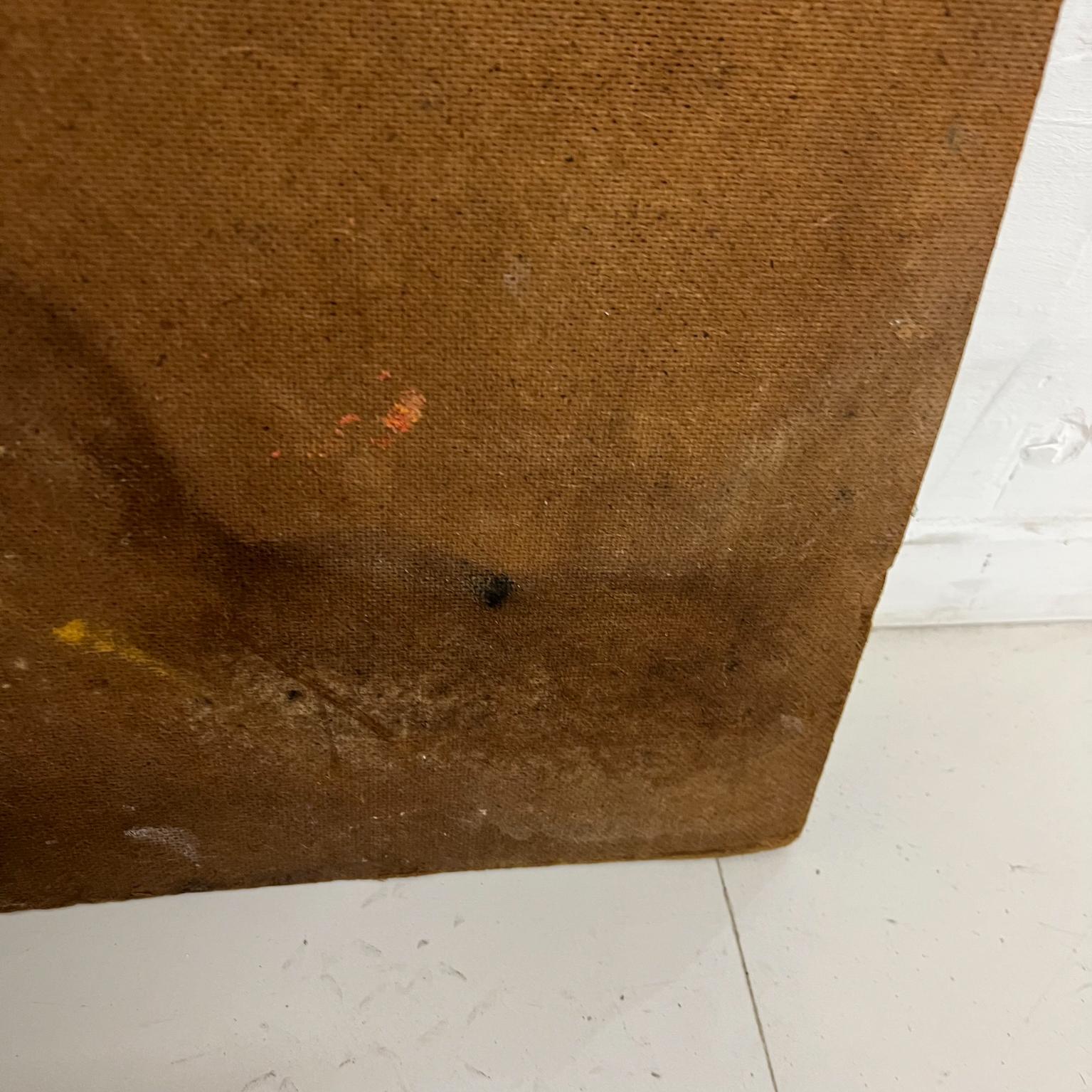 1950s Vintage Original Art Oil Painting Still Life Cup and Saucer on