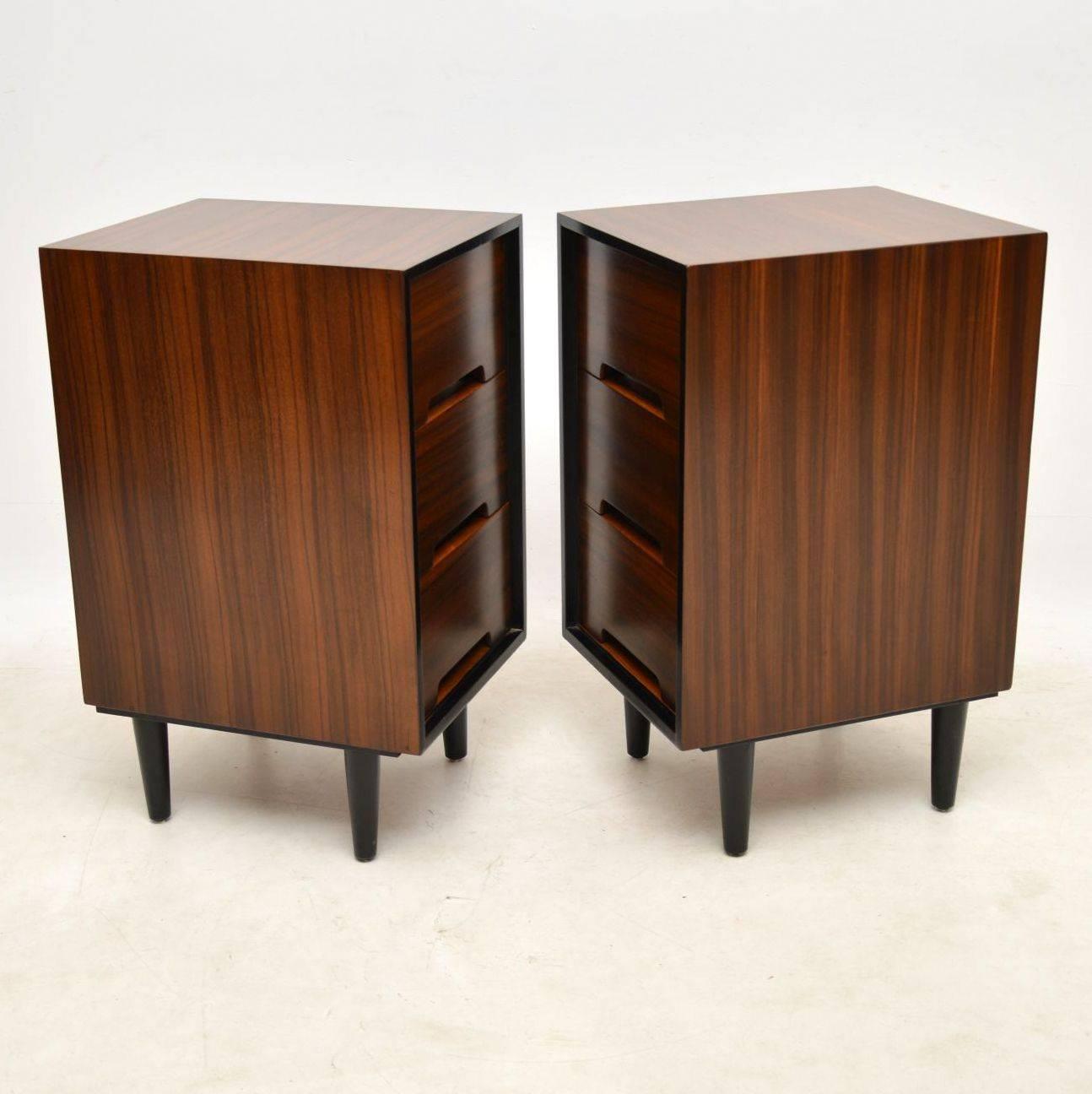 1950s Vintage Pair of Walnut Bedside Chests by John & Sylvia Reid for Stag 2