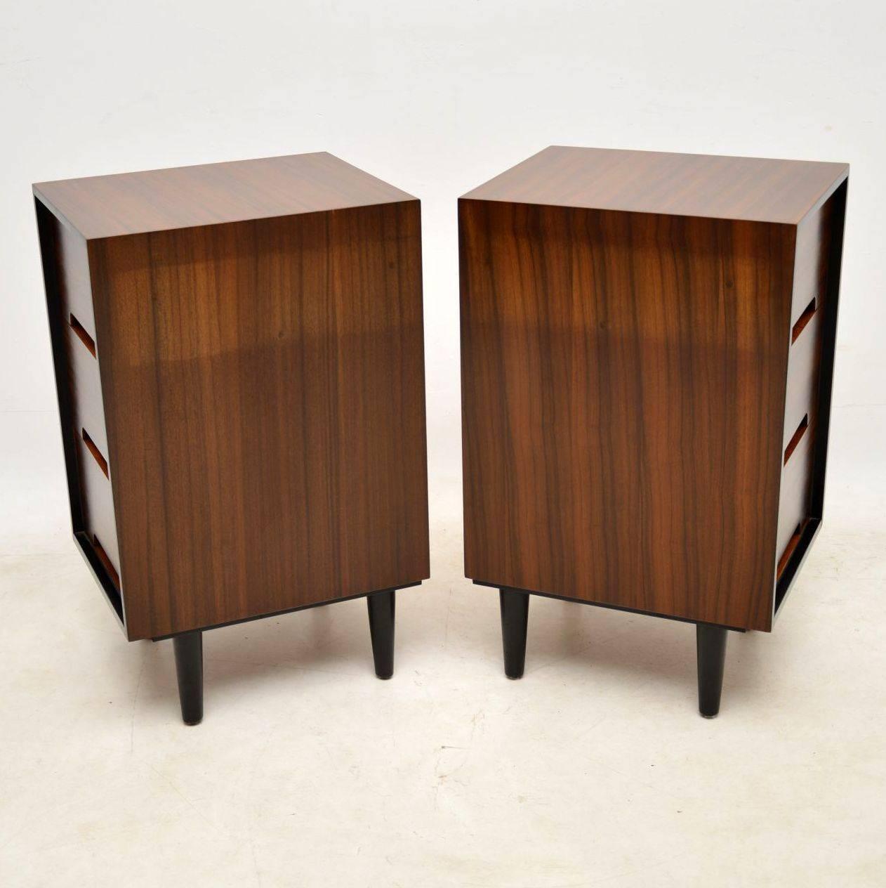 1950s Vintage Pair of Walnut Bedside Chests by John & Sylvia Reid for Stag 3