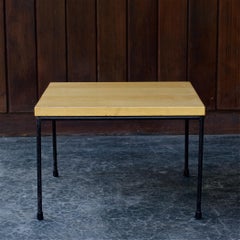 1950s Vintage Paul McCobb Iron Rod Planner Group Side Table Abstract Midcentury