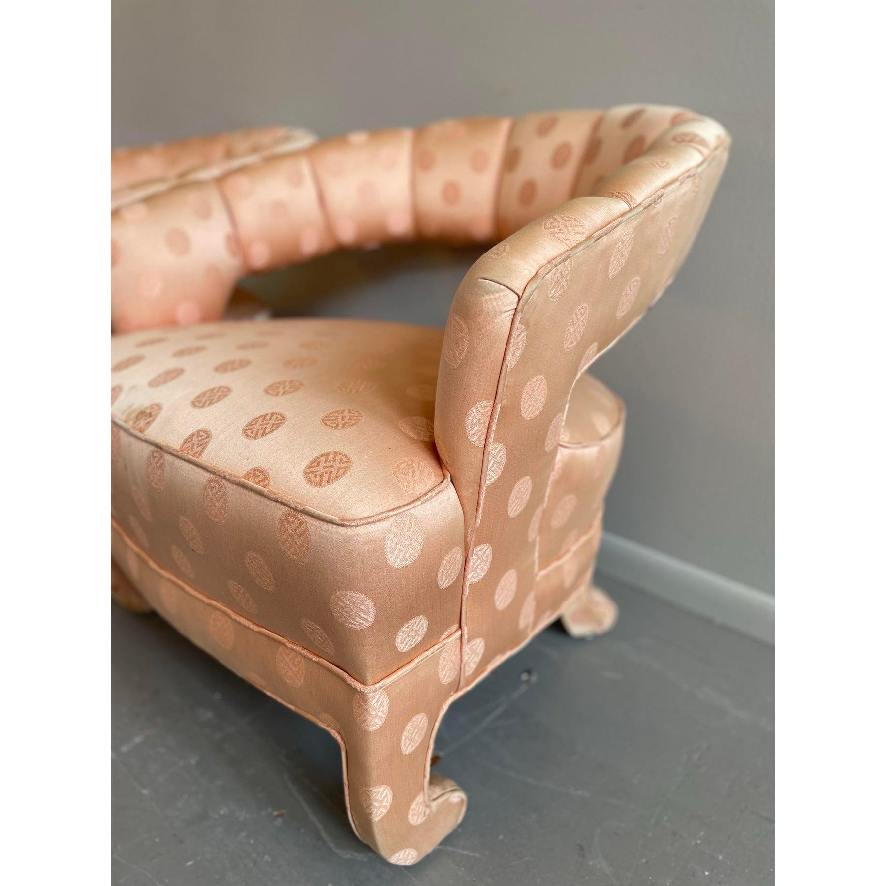 1950er Vintage Pfirsich Seide Stühle - ein Paar (amerikanisch) im Angebot