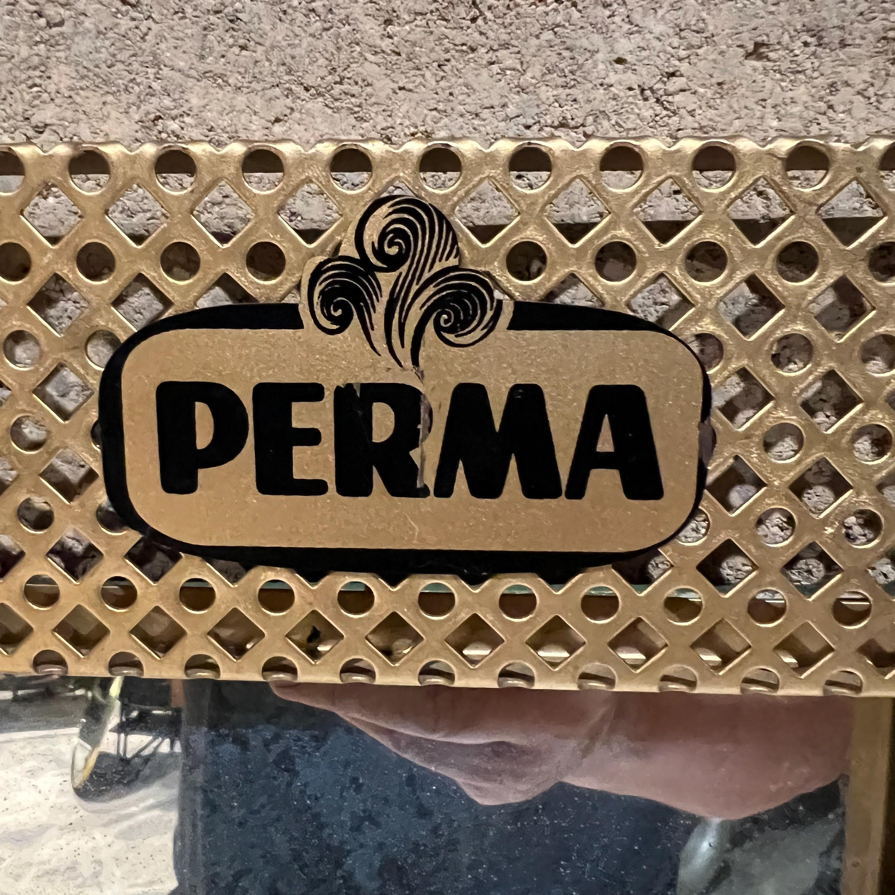 Vintage Perma-Spiegelrahmen aus perforiertem Gold und Metall, Italien, 1950er Jahre (Italienisch) im Angebot