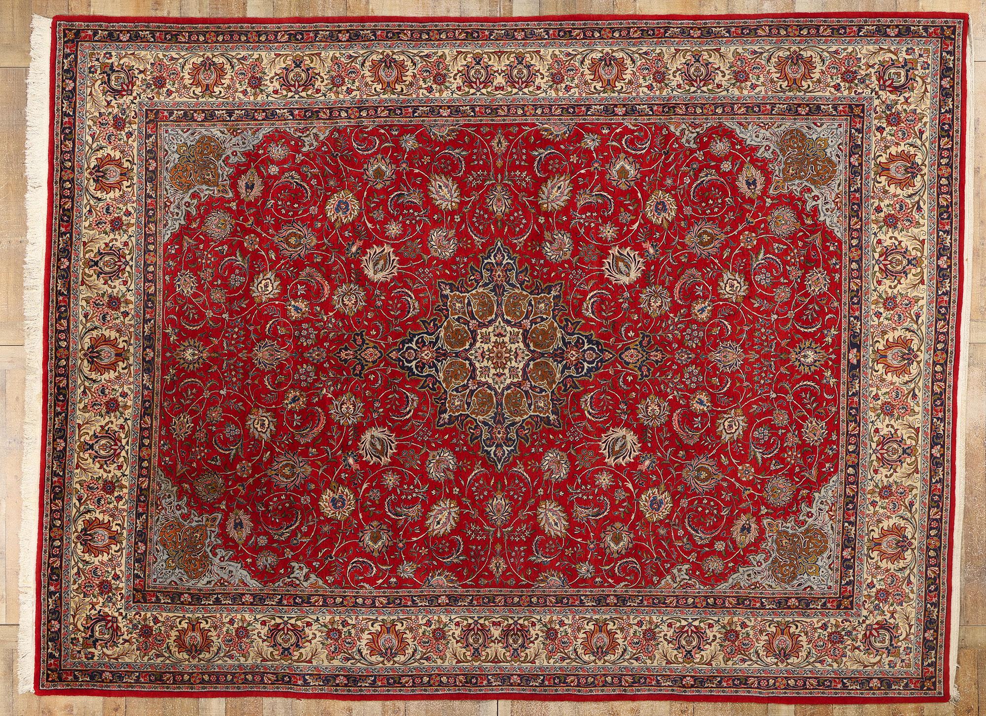 1950s Vintage Persian Kashan Rug, Timeless Elegance Meets Stately Decadence For Sale 2