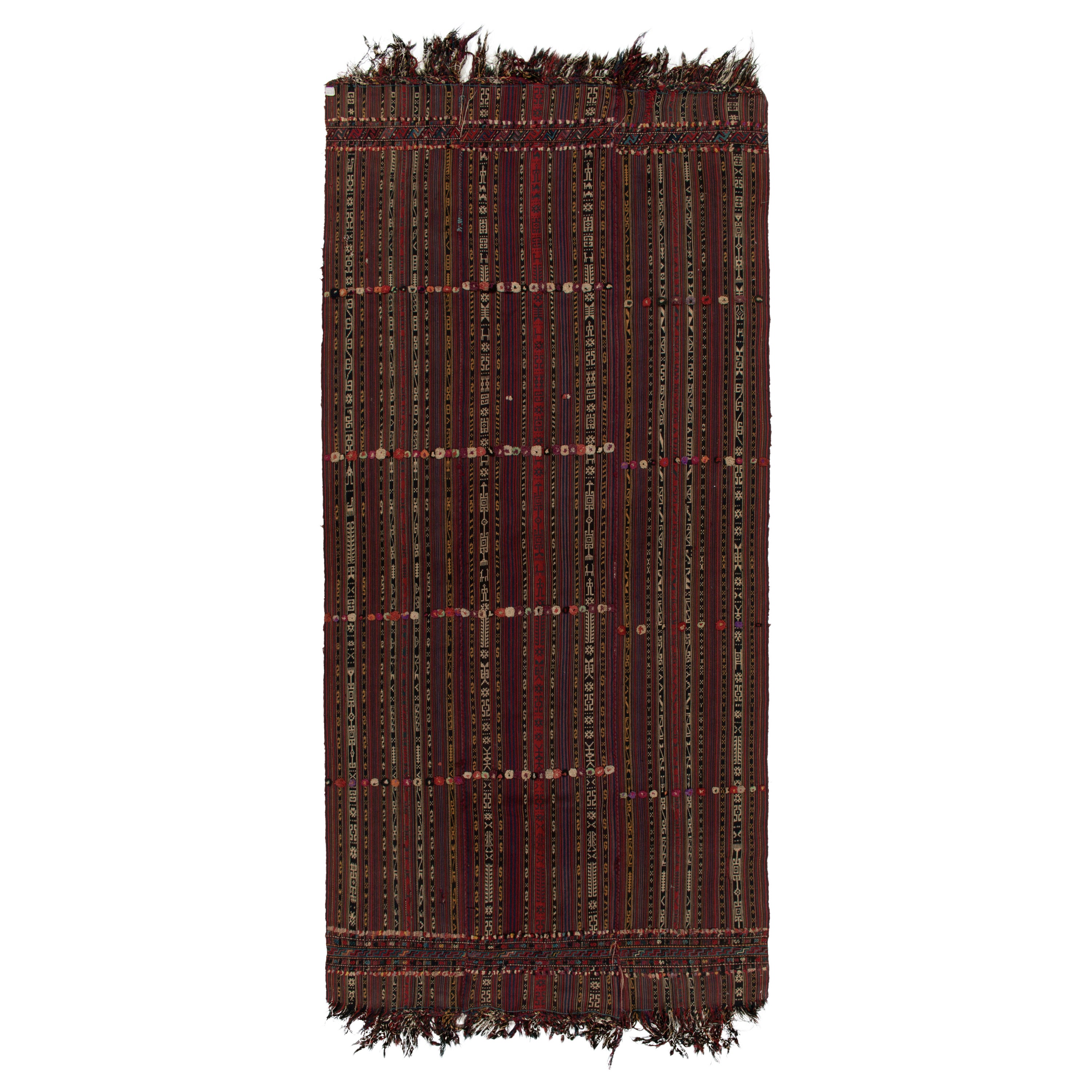 Persischer Kelim-Teppich in Rot und Braun mit geometrischem Muster von Teppich & Kelim, 1950er Jahre im Angebot