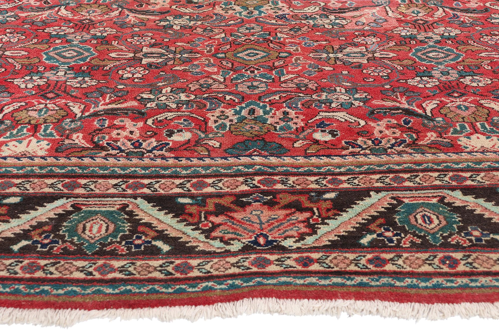 1950's Vintage Persian Mahal Teppich mit traditionellen Stil (Persisch) im Angebot