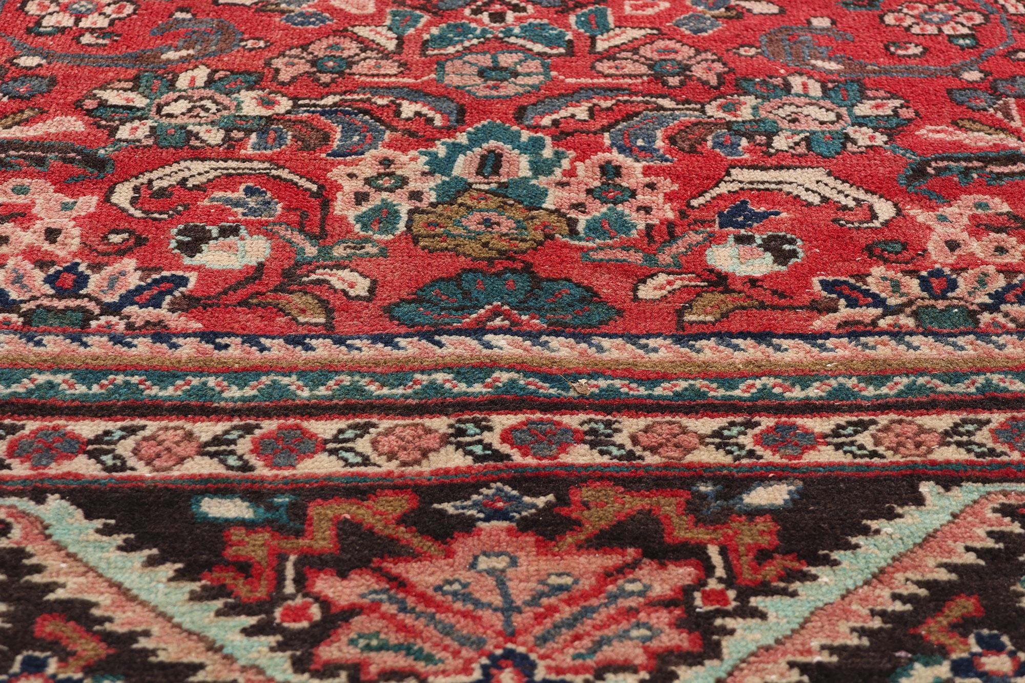 1950's Vintage Persian Mahal Teppich mit traditionellen Stil (Handgeknüpft) im Angebot